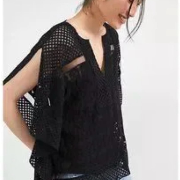 Anthropologie Black and White Crochet Top - Picture 2 of 4